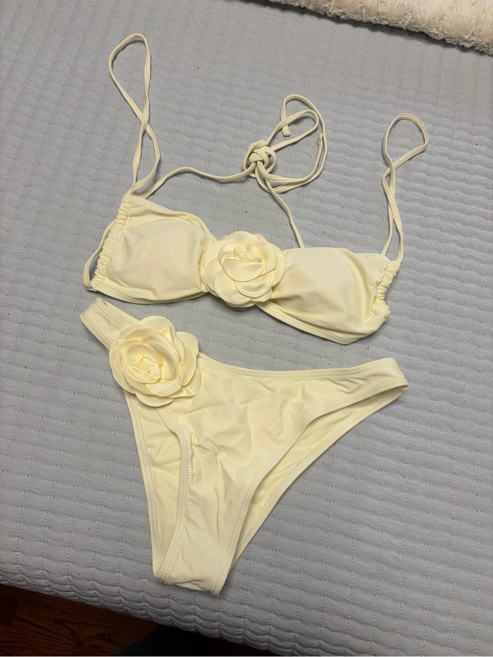 Cream Two-Piece Bathing Suit